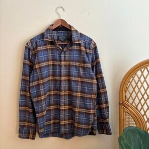 Modern Authentic Pendleton Woolen Mills Plaid All Cotton Flannel Button Up Shirt